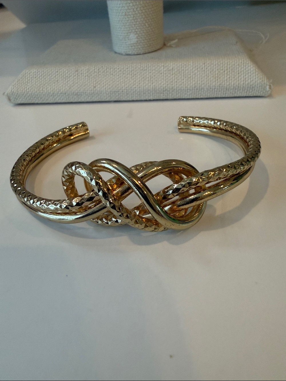 Gold Twist Knot Cuff Bracelet - Women's Fashion Jewelry